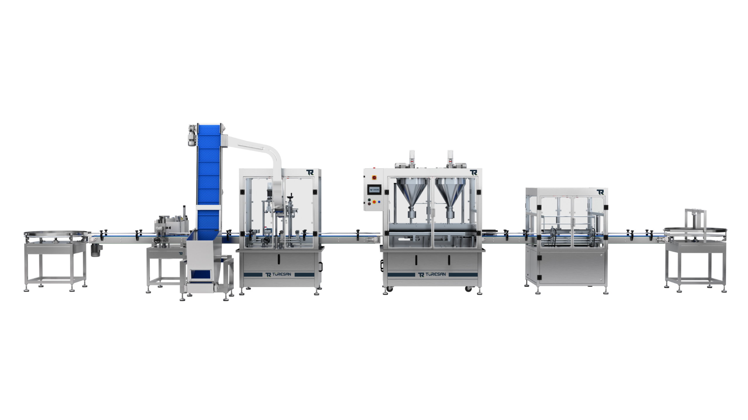 Konveyörlü Sistem Lineer Toz Dolum Hattı