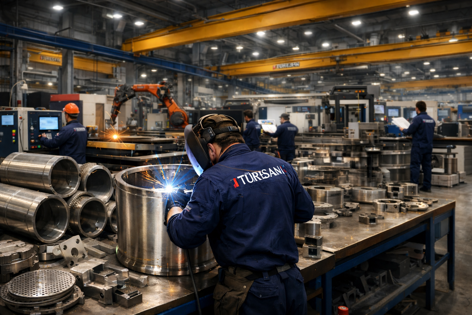 Endustriyel Uretimle Dolu Alan